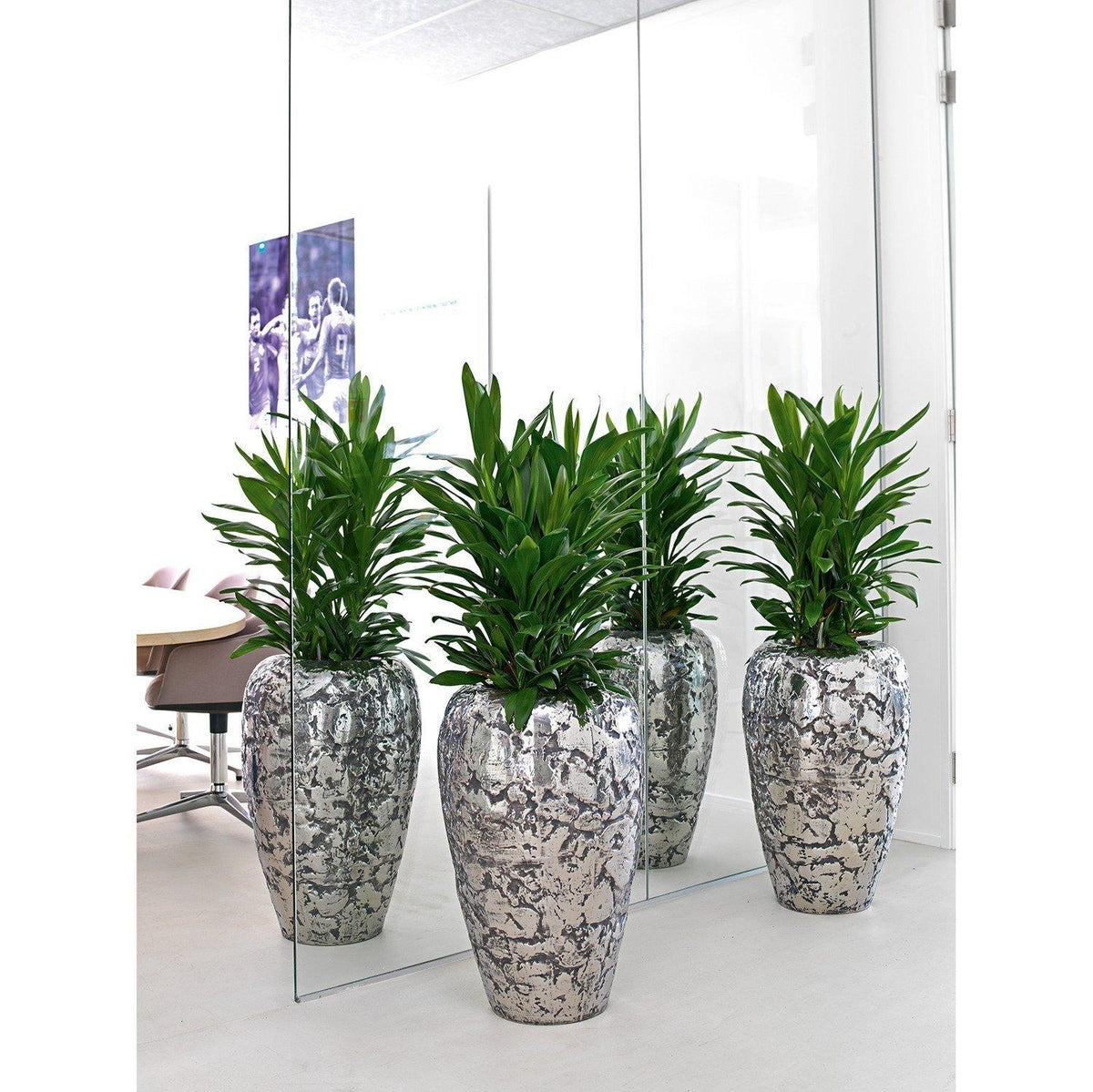 chrome planter LUXURY planter, 46/74 cm, ancient-chrome