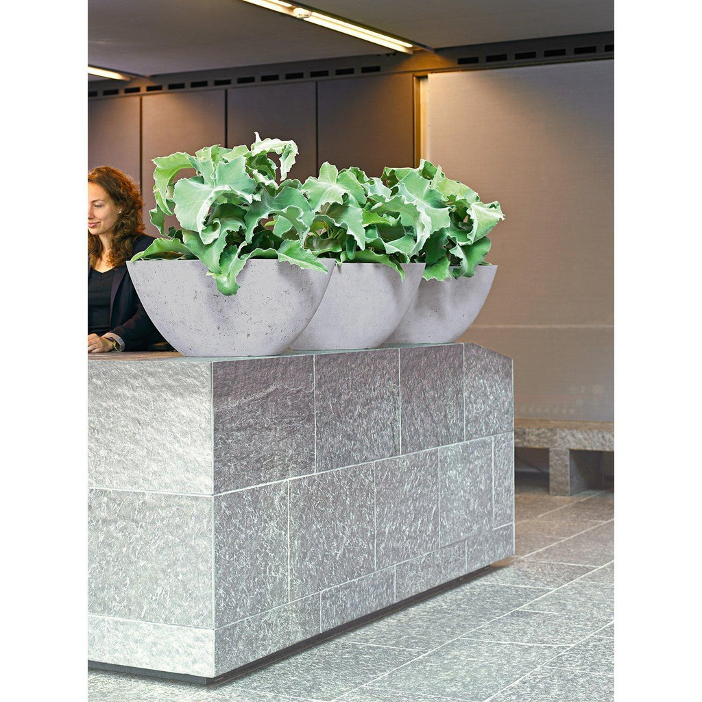 POLYSTONE BÅT-planter, 72x36/33 cm, grå