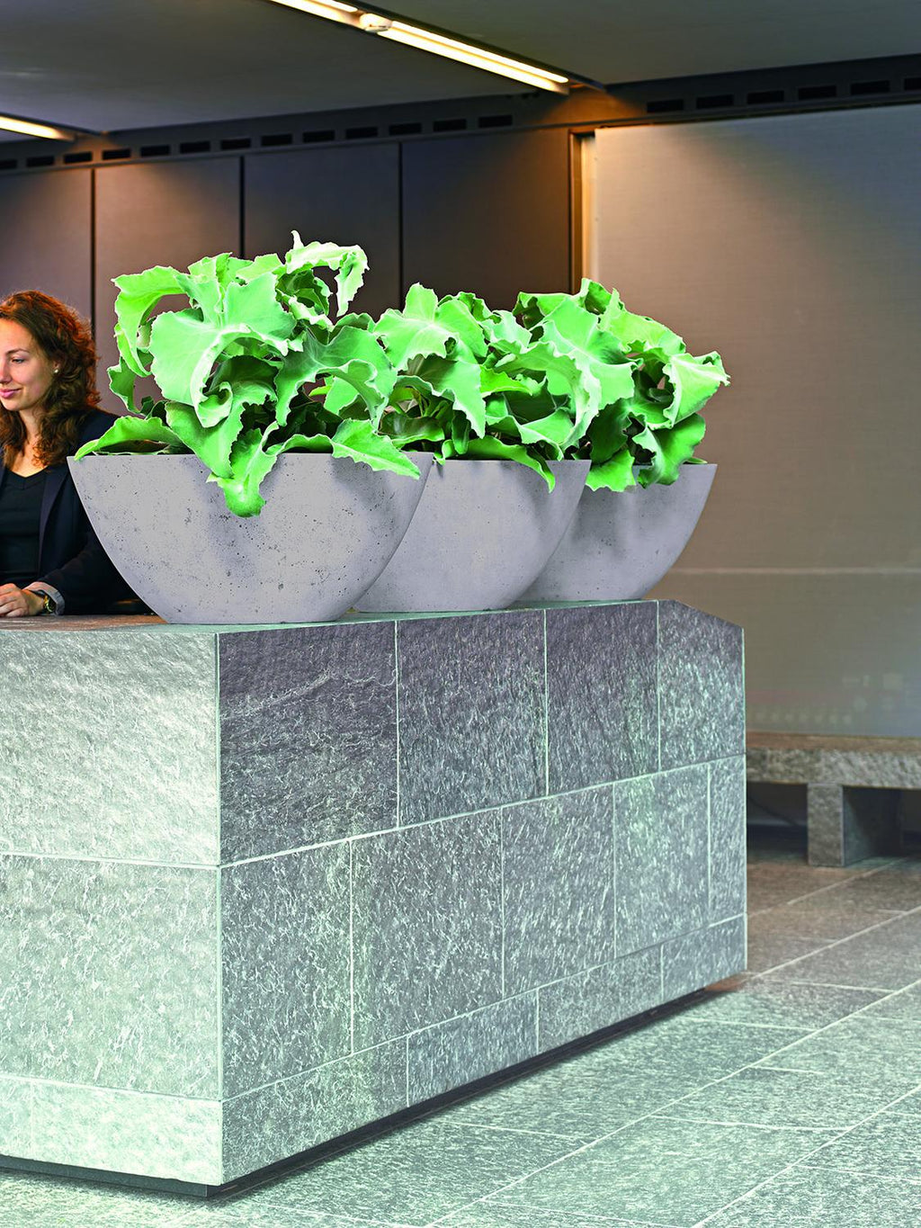 POLYSTONE BOAT planter, 89x48/45 cm, grå