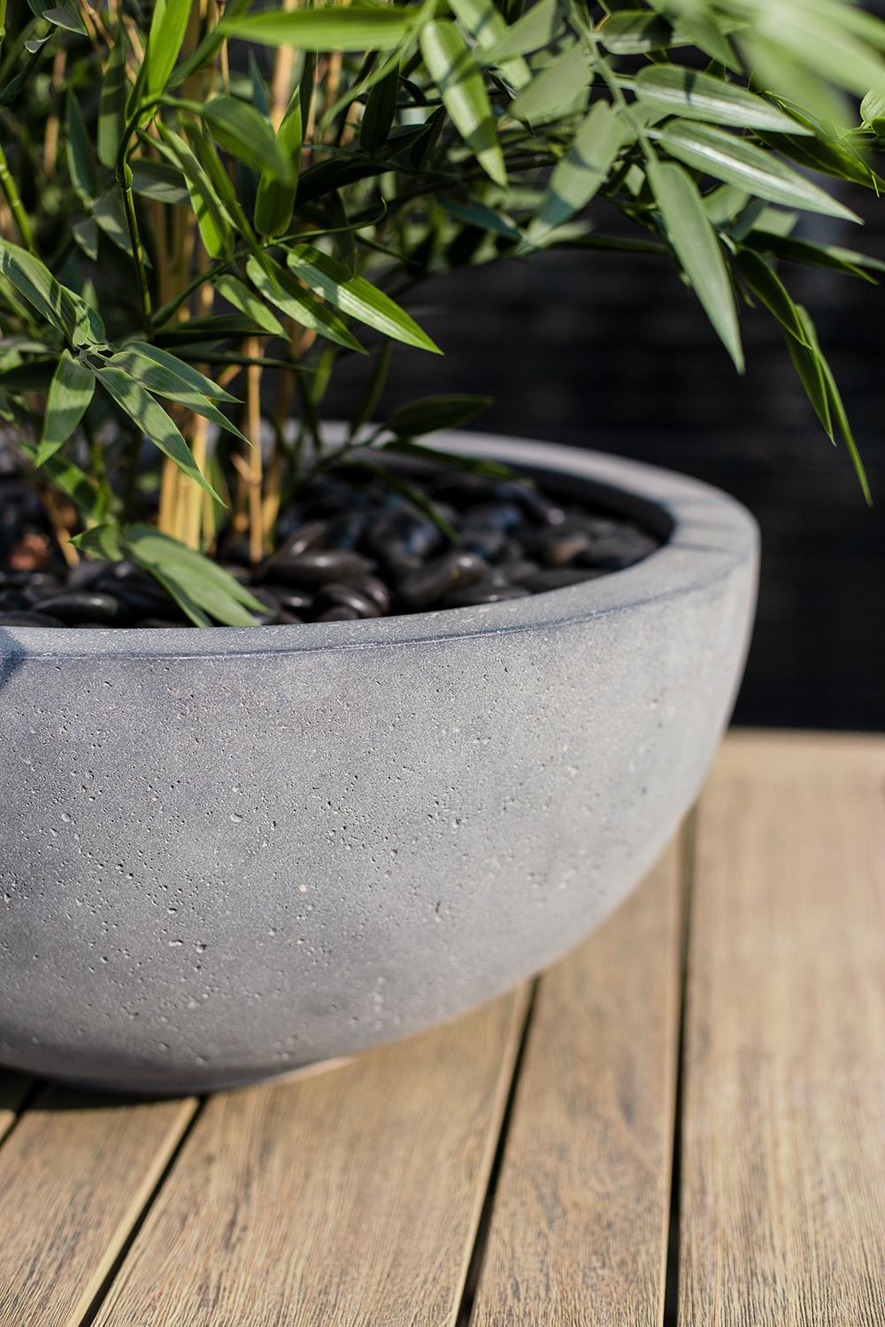 POLYSTONE EGO PLUS planteskål, 50/22 cm, grå