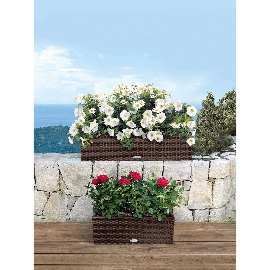 BALCONERA COTTAGE balcony flower box set, 80x19/19 cm, mocha