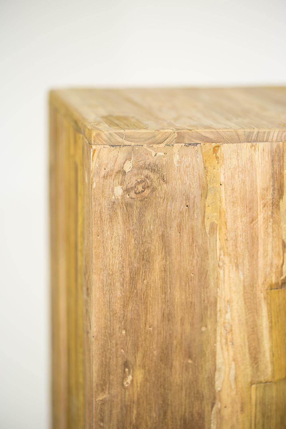 TEAK pedestal, 30x30/100 cm, recycled teak
