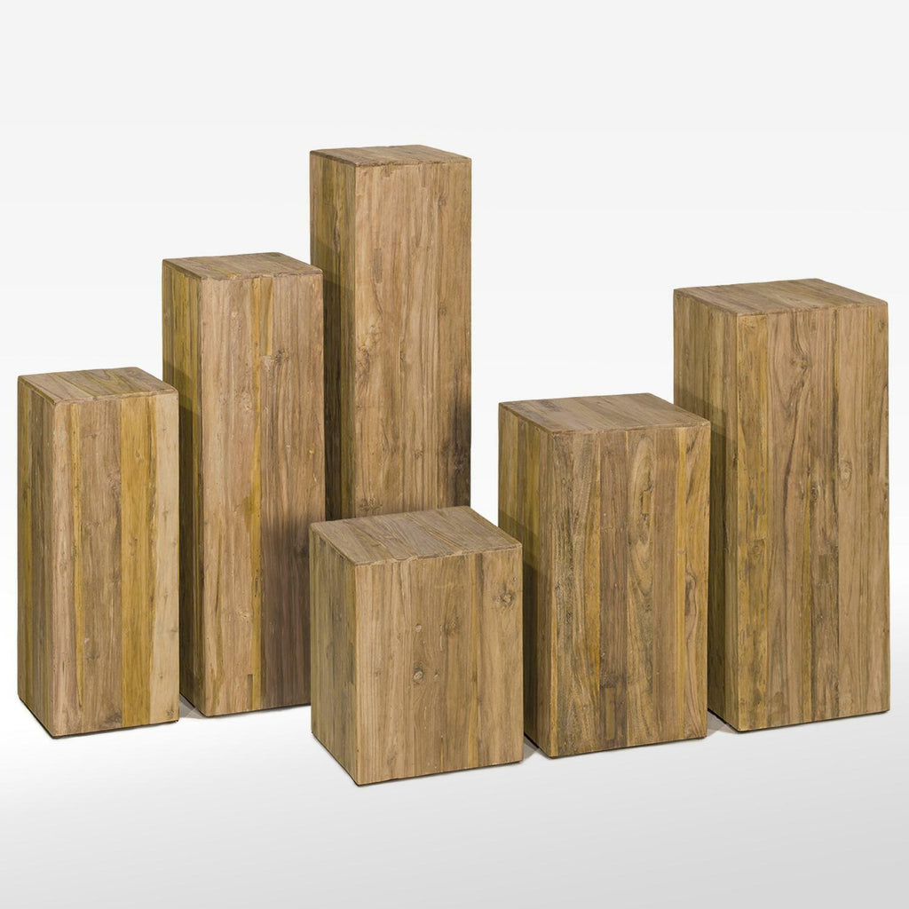 TEAK pedestal, 40x40/50 cm, recycled teak