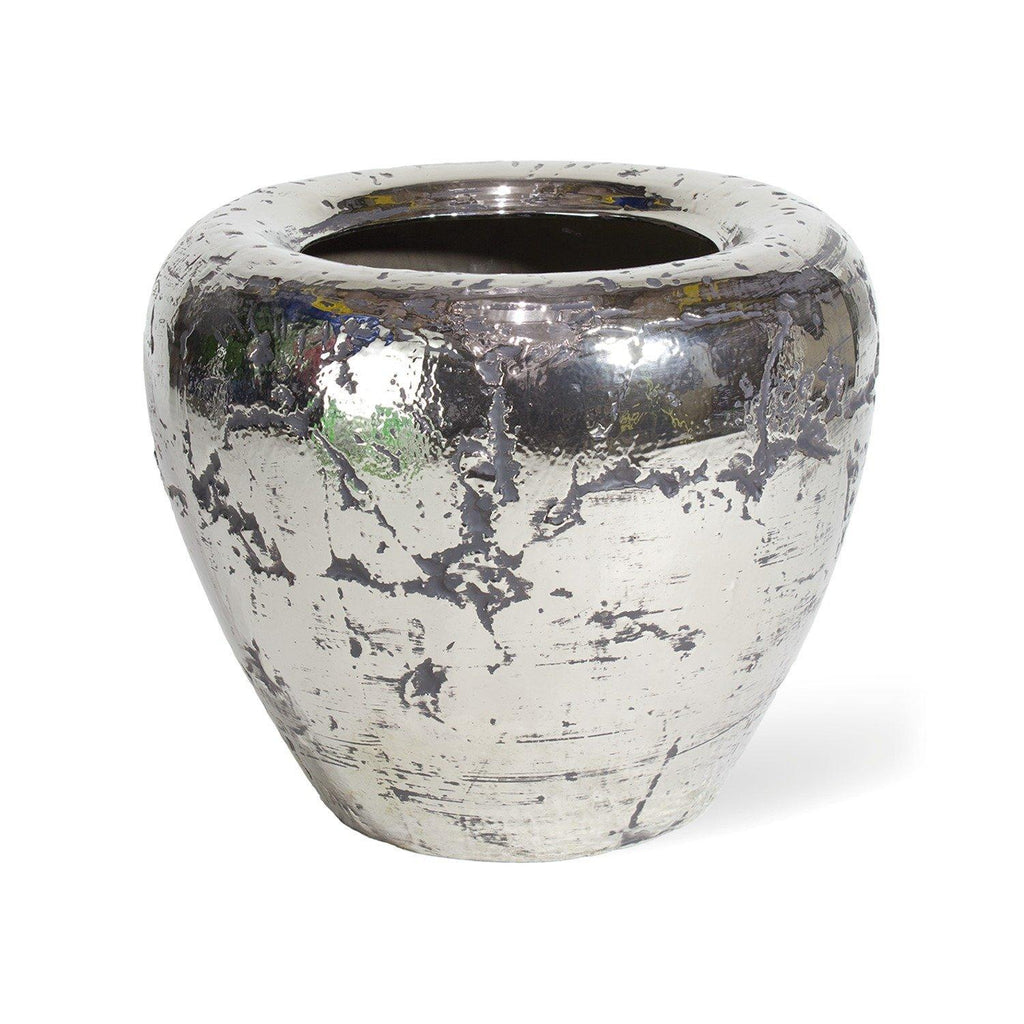 LUXURY Pflanzkübel, 55/46 cm, Antik-Chrom