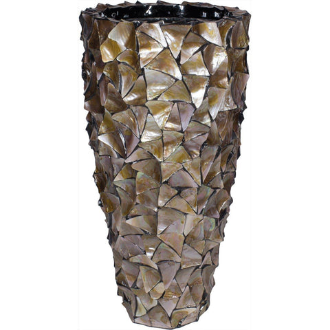 SHELL planter, 50/96 cm, brown mother of pearl