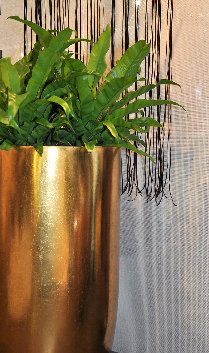 PANDORA planter, 35/60 cm, gold leaf