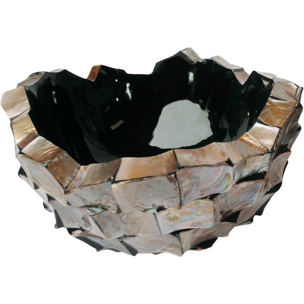 SHELL bowl, 40/24 cm, brown mother of pearl