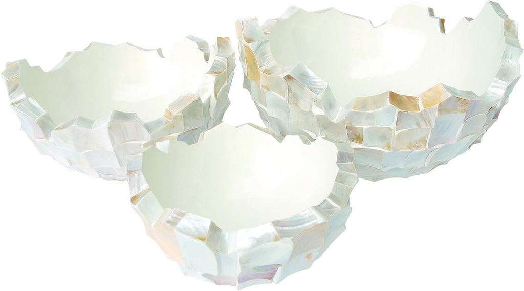 SHELL bowl, 40/24 cm, white mother of pearl