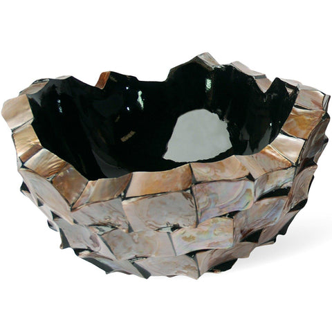 SHELL bowl, 60/33 cm, brown mother of pearl
