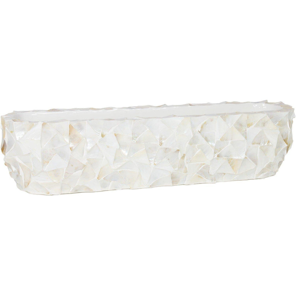 SHELL bordskåpa, 90x20/20 cm, vit pärlemor