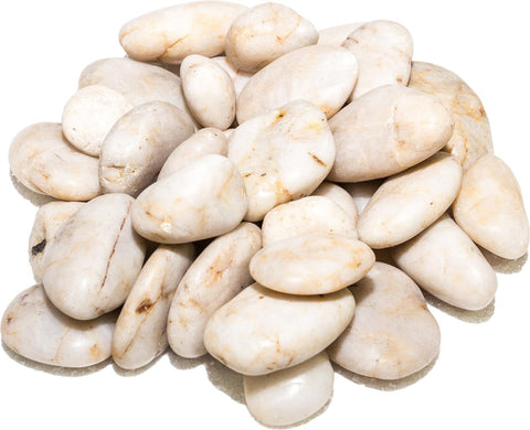 ROCKS river pebbles, 2-4 cm, white, 20 kg