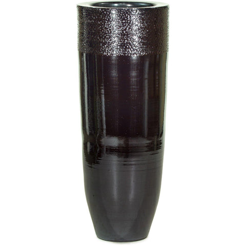 GLAZE planter, 40/101 cm, platin-black hammered