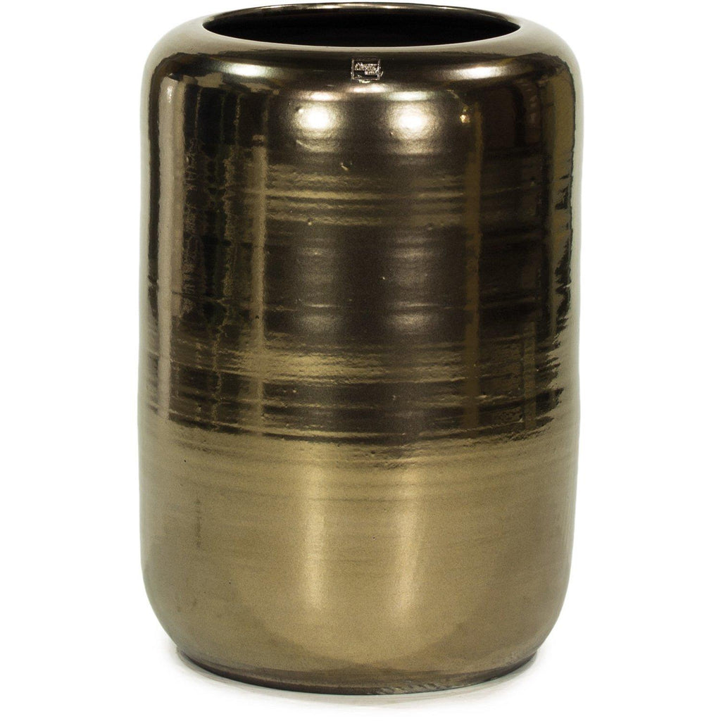 GLAZE Keramik-Pflanzgefäß, 42/60 cm, Antik-Gold