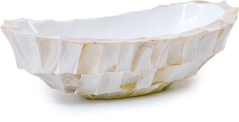 SHELL bowl, 46x20/13 cm, white mother of pearl