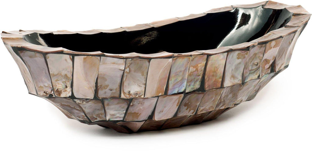 SHELL bowl, 46x20/13 cm, brown mother of pearl