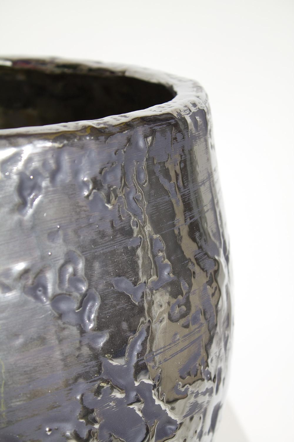 LUXURY Tisch-Pflanzgefäß, 32/26 cm, Antik-Chrom