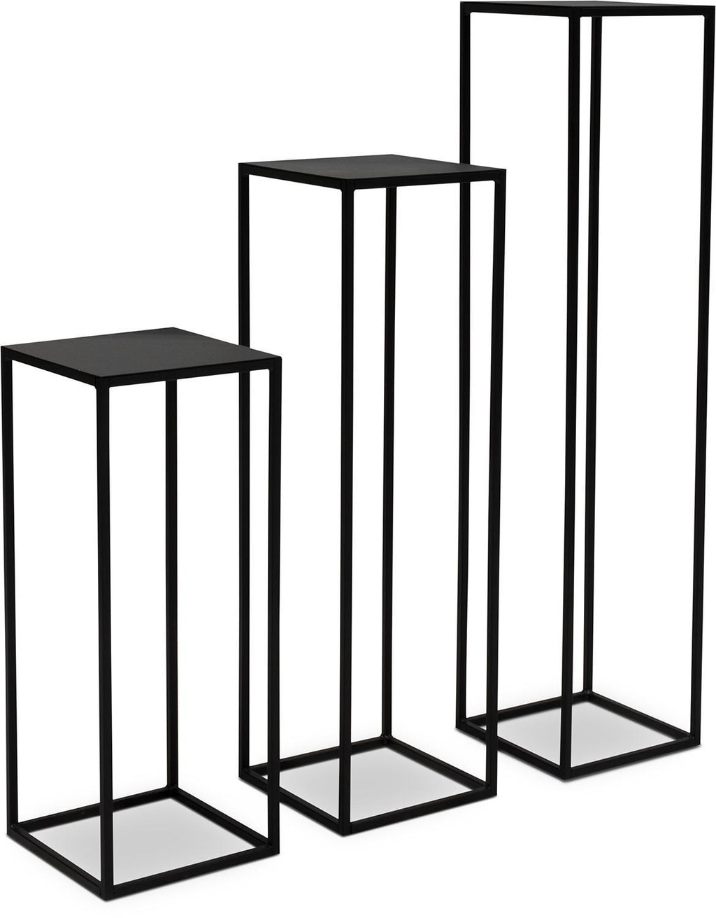 STAGE flower column metal, 30x30/100 cm, black matt