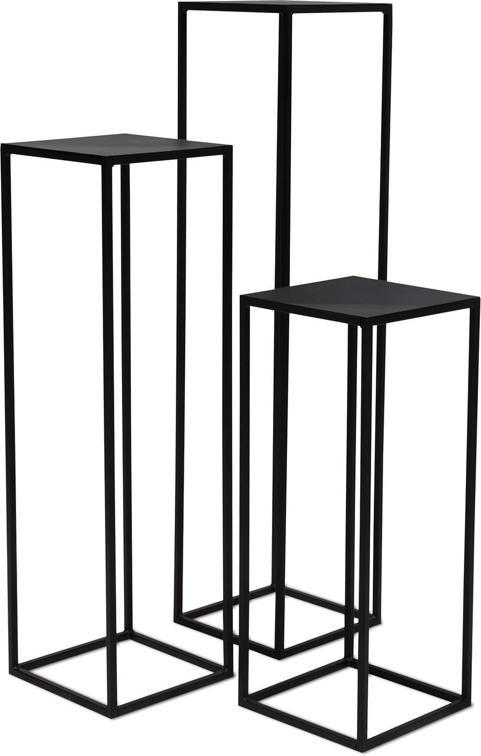 STAGE Blumensäule Metall, 30x30/125 cm, schwarz matt – Kingplanters