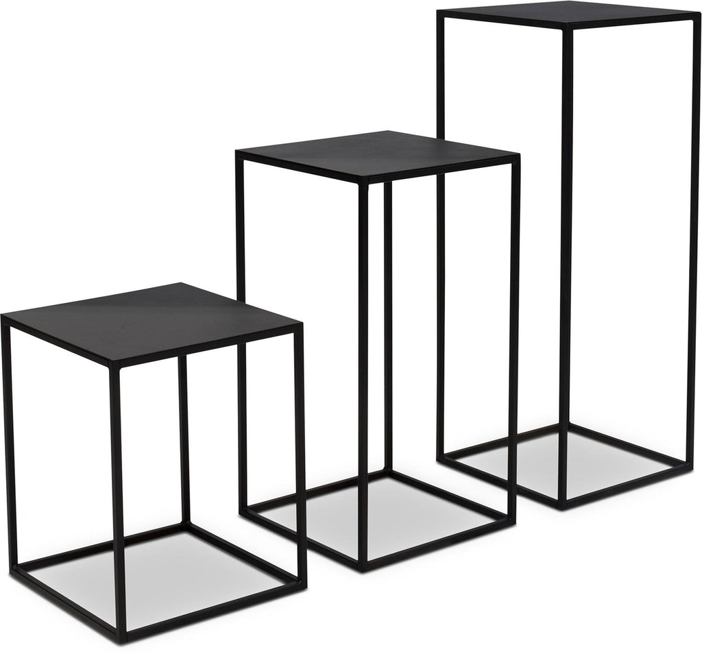 STAGE flower column metal, 40x40/50 cm, black matt