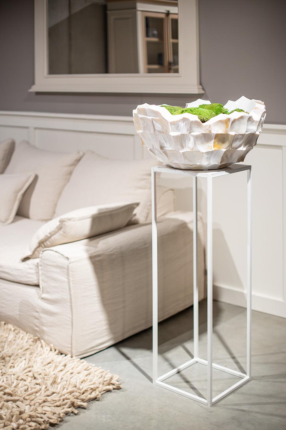 STAGE flower column metal, 30x30/100 cm, white matt