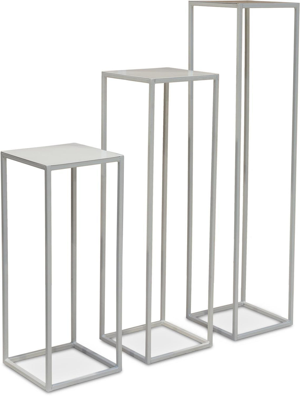 STAGE flower column metal, 30x30/100 cm, white matt