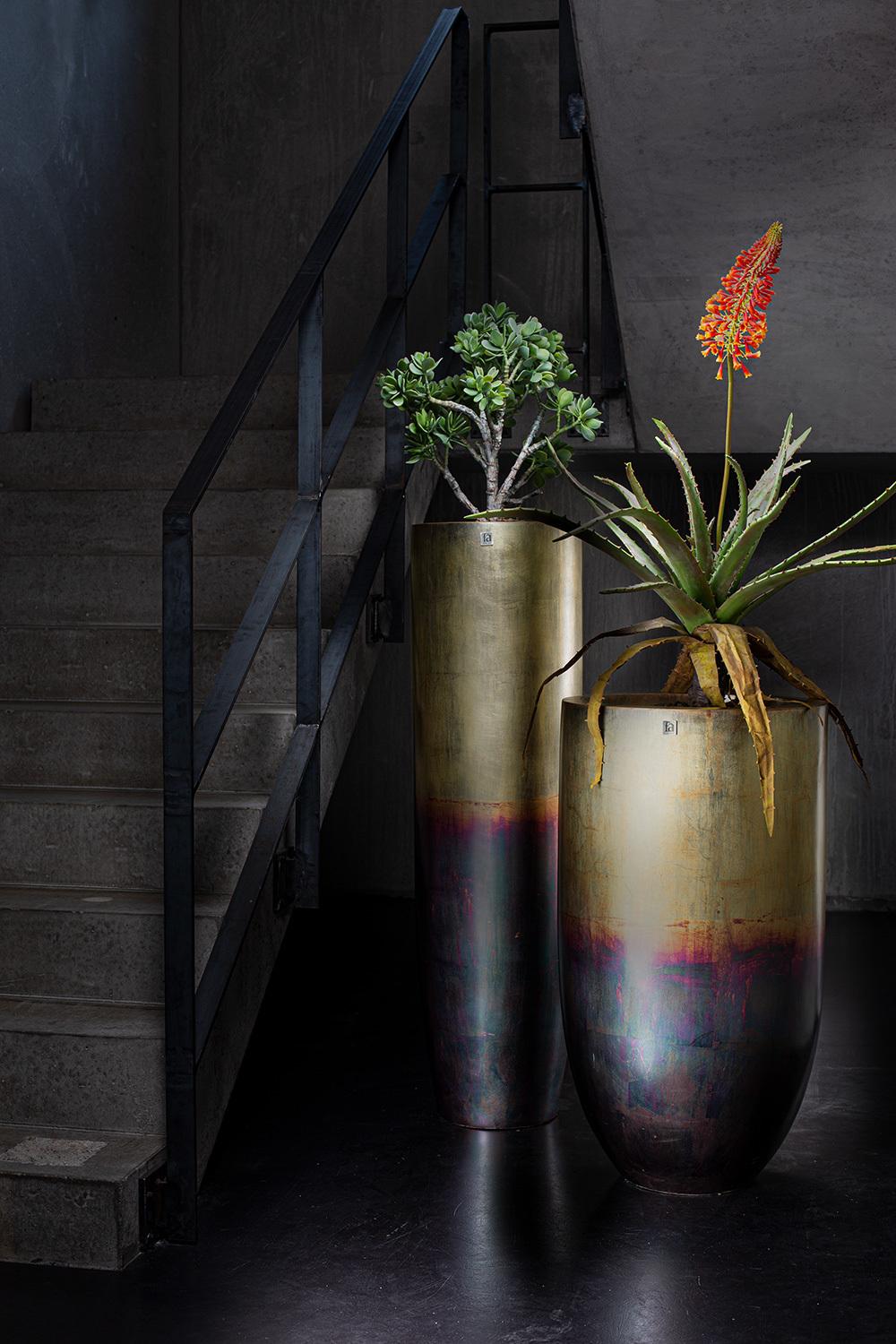 PANDORA Planter 50/90cm, oxidized brass