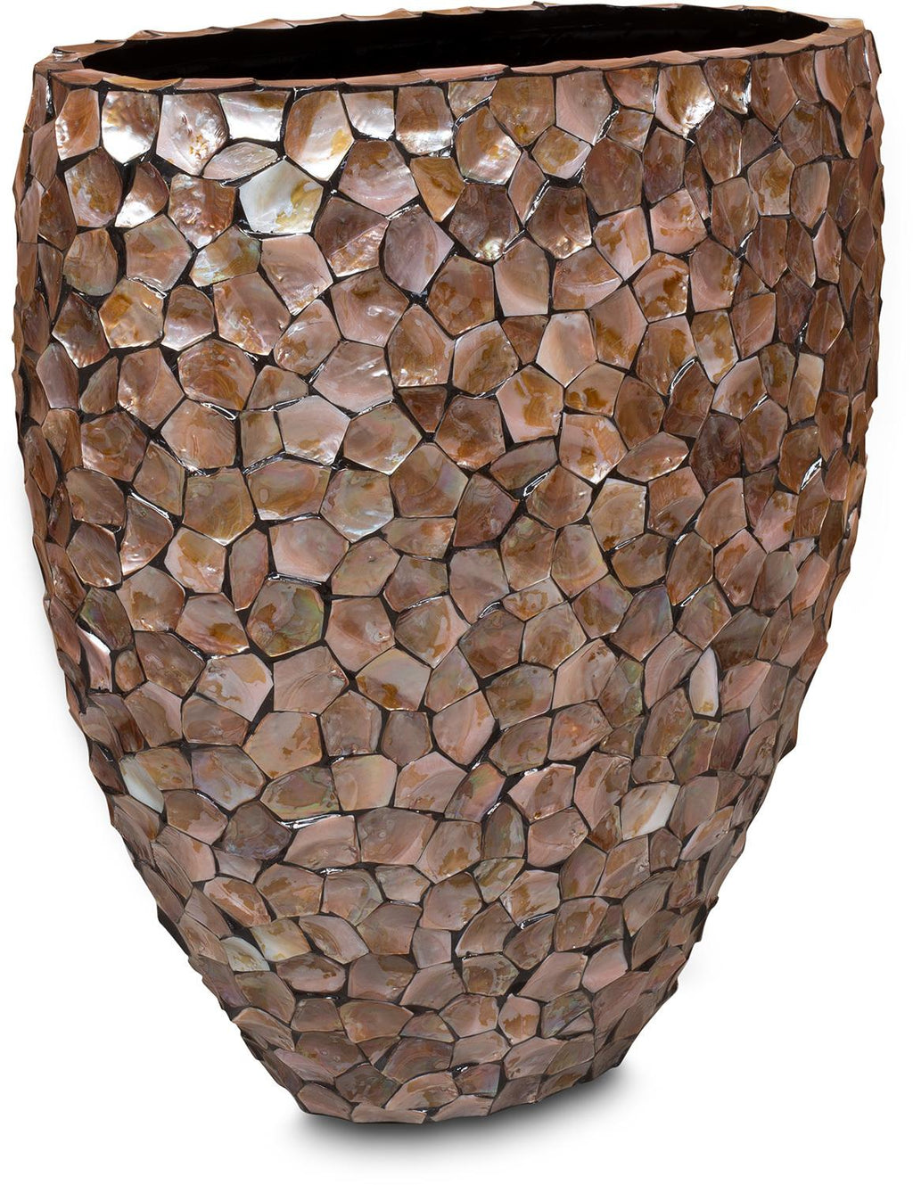 SHELL plantekasse, 40/77 cm, brun perlemor