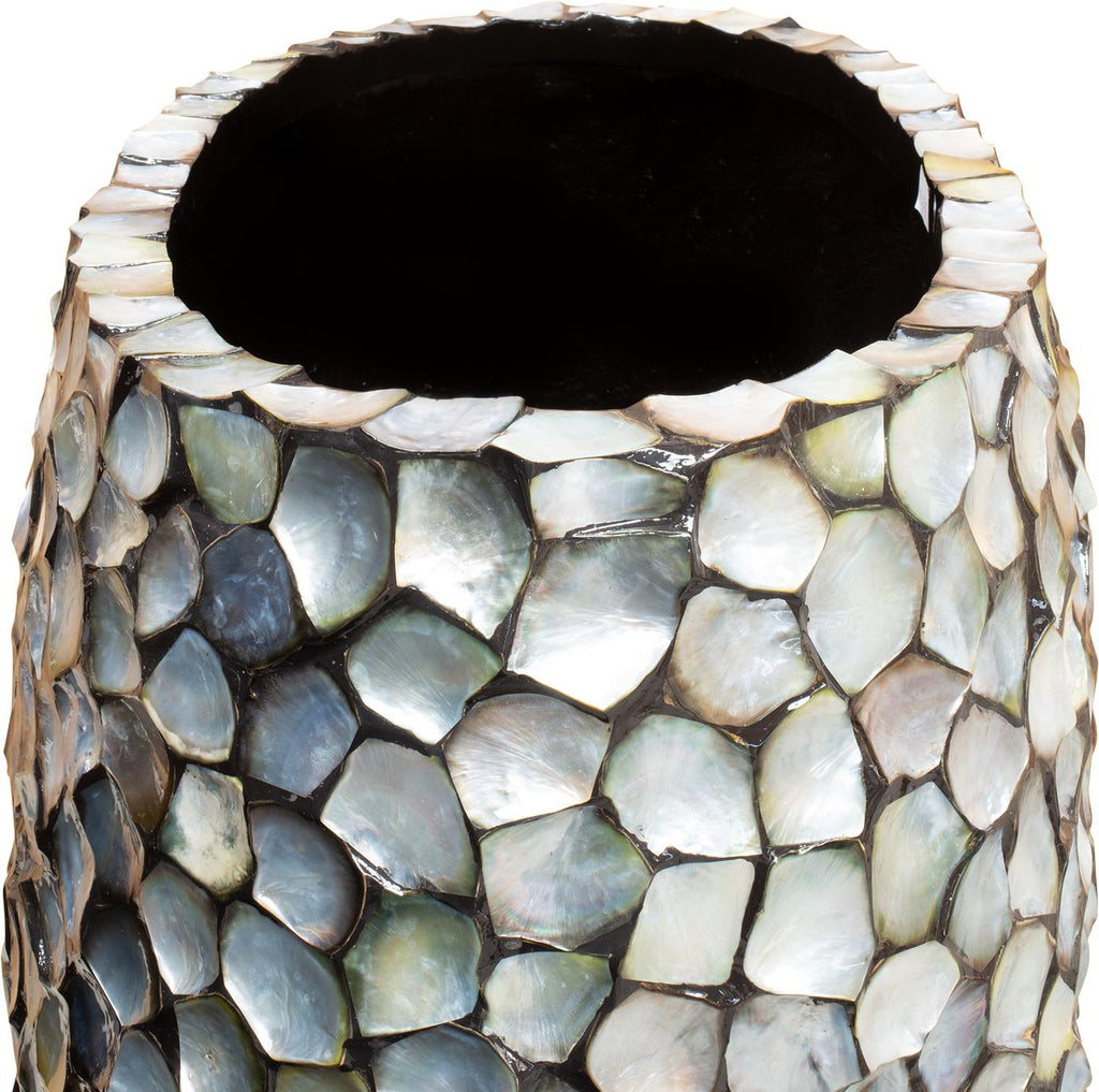 SHELL planter, 40/77 cm, brown mother of pearl