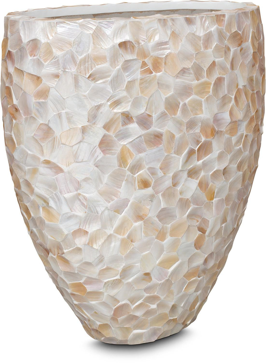 SHELL planter, 40/77 cm, brown mother of pearl
